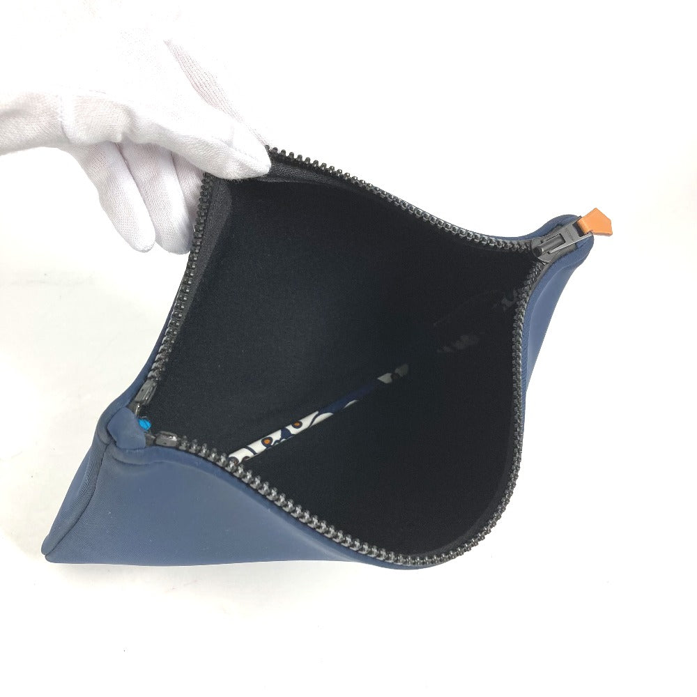 HERMES Pouch polyamide Navy Flat pouch Neoban Pouch MM Women Used Authentic