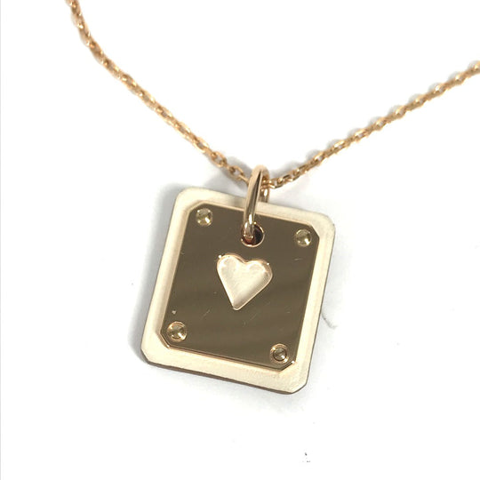 HERMES Necklace Metal, Leather White x Pink Gold Accessories Asdu Cool PM Women Used Authentic