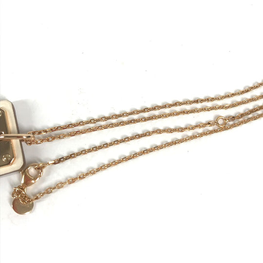 HERMES Necklace Metal, Leather White x Pink Gold Accessories Asdu Cool PM Women Used Authentic