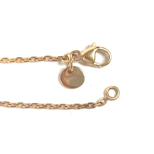 HERMES Necklace Metal, Leather White x Pink Gold Accessories Asdu Cool PM Women Used Authentic