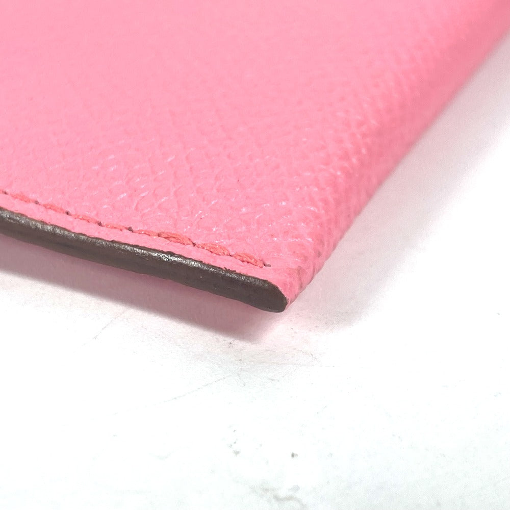 HERMES Clutch bag Epsom Brown x pink With porch Calvi GM unisex(Unisex) Used Authentic