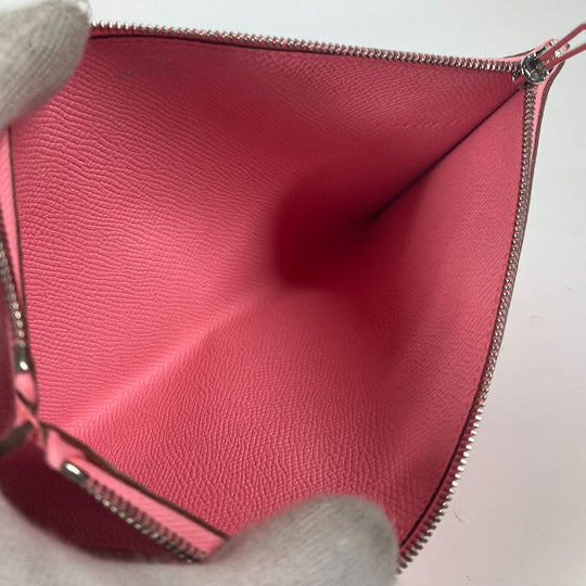 HERMES Clutch bag Epsom Brown x pink With porch Calvi GM unisex(Unisex) Used Authentic