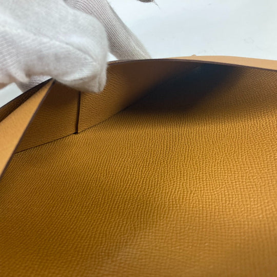 HERMES Clutch bag Epsom Brown x pink With porch Calvi GM unisex(Unisex) Used Authentic