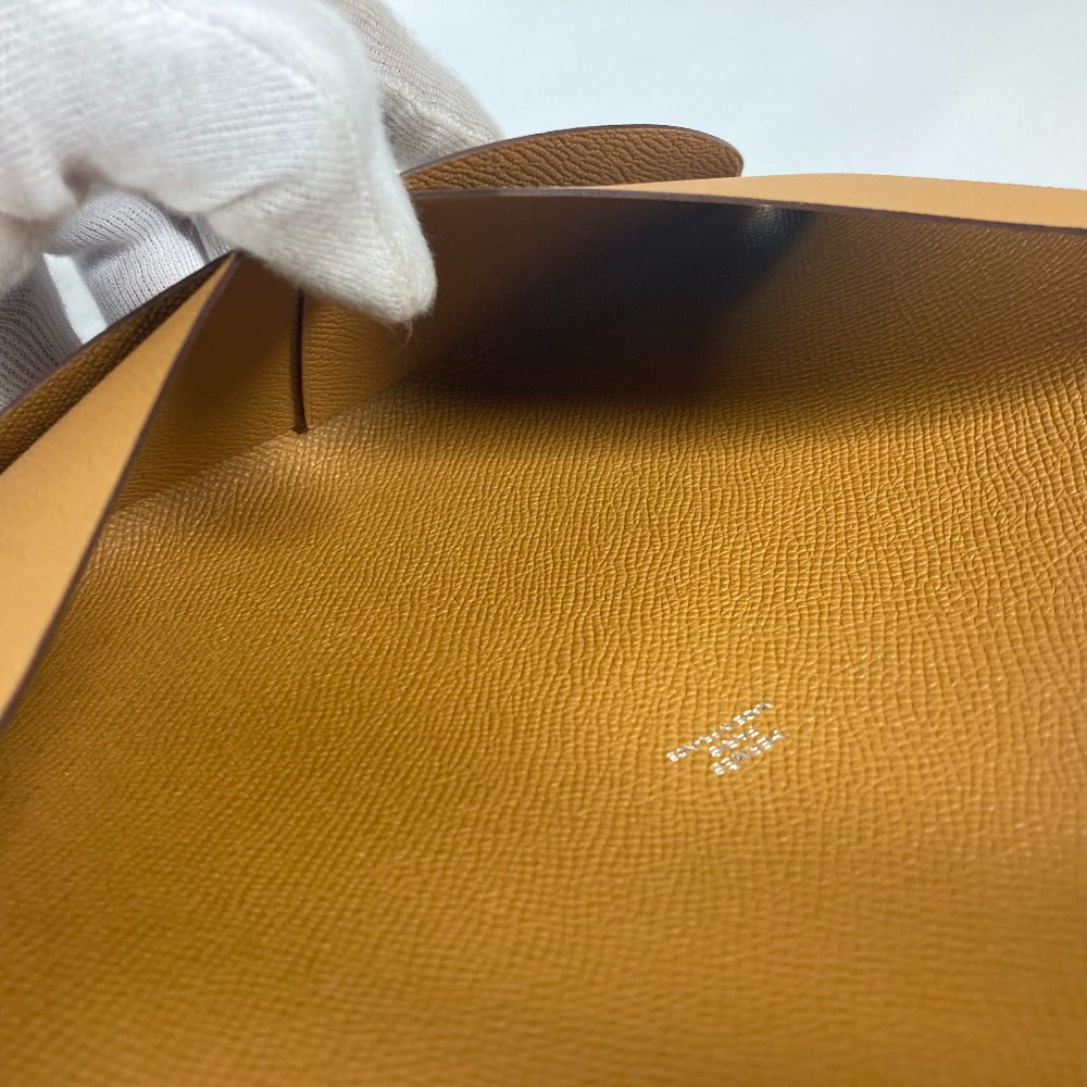 HERMES Clutch bag Epsom Brown x pink With porch Calvi GM unisex(Unisex) Used Authentic