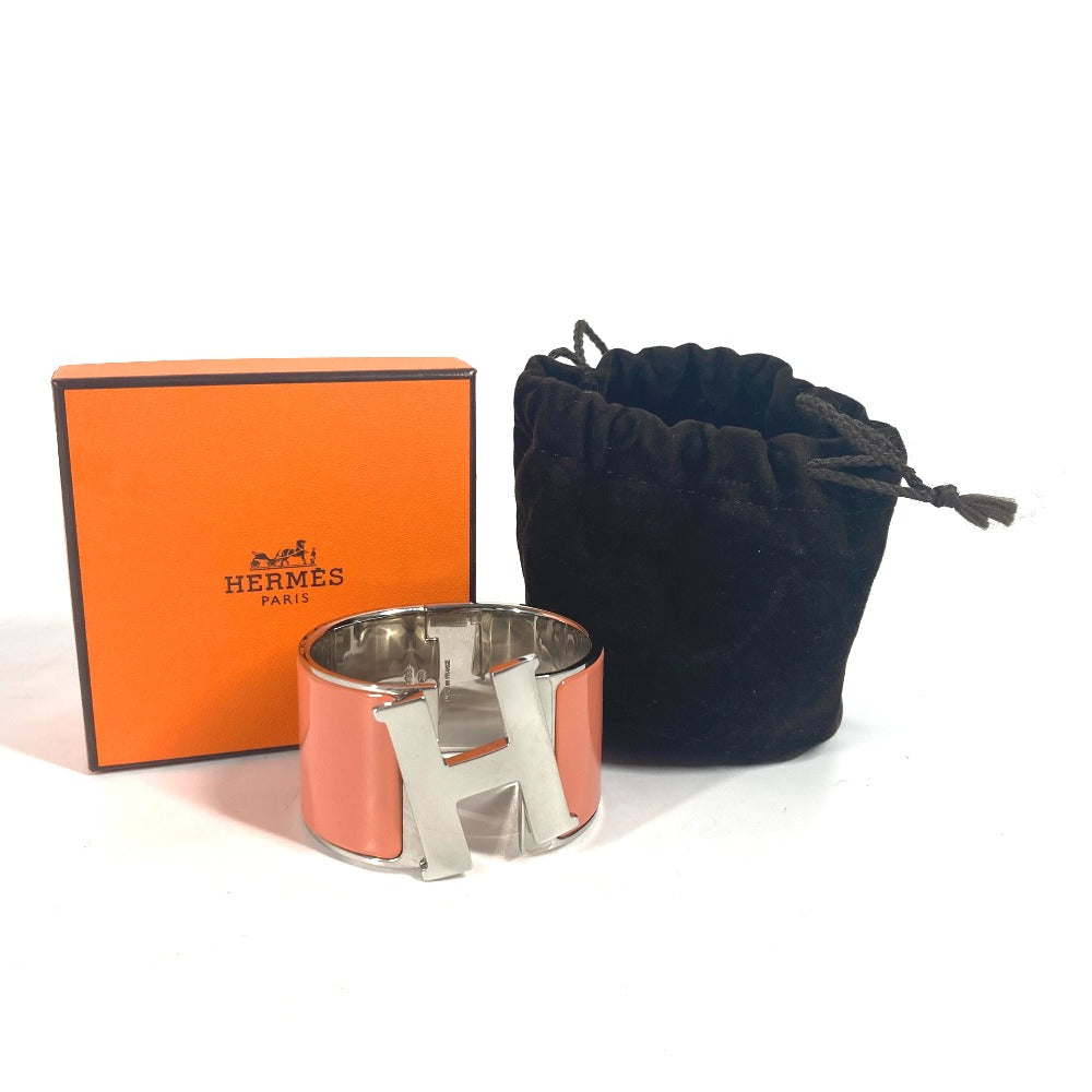HERMES Bangle metal Orange xSilver Accessories clicclac XL