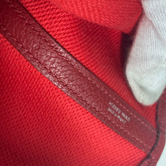 HERMES Tote Bag Toile H, Negonda Red type Shoulder Bag Shoulder Bag Garden party PM
