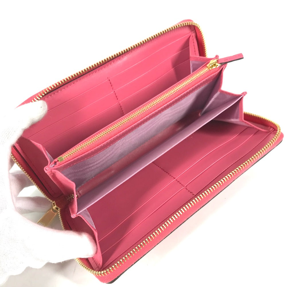 GUCCI Long Wallet Purse 723784 leather pink GG Marmont GG Matelasse Zip Around Wallet Women Used Authentic