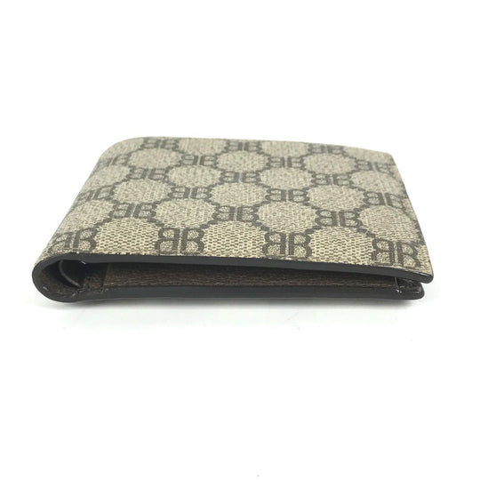 GUCCI Folded wallet 680403 GG Supreme Canvas beige BALENCIAGA Balenciaga collaboration The Hacker Project mens Used Authentic