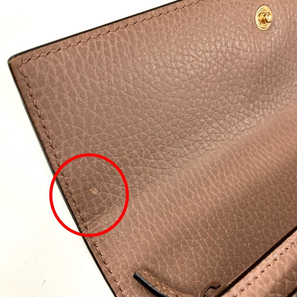 GUCCI Long Wallet Purse 456116 GG Supreme Canvas pink beige GG Supreme Double G Leather Continental Wallet Women Used Authentic