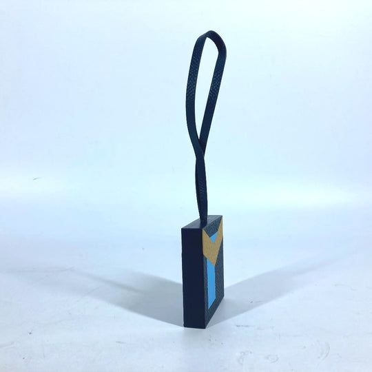 HERMES charm Epsom, Chevre Black Navy type key ring Let's Make a Friend Y Women(Unisex) Used Authentic