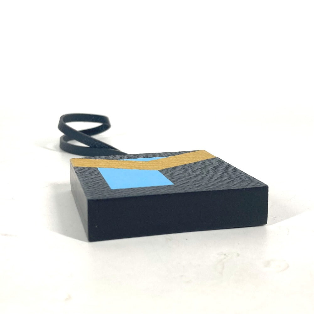 HERMES charm Epsom, Chevre Black Navy type key ring Let's Make a Friend Y Women(Unisex) Used Authentic