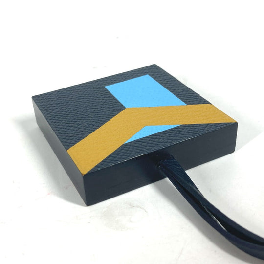 HERMES charm Epsom, Chevre Black Navy type key ring Let's Make a Friend Y Women(Unisex) Used Authentic