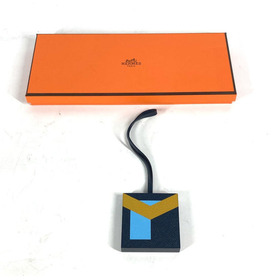 HERMES charm Epsom, Chevre Black Navy type key ring Let's Make a Friend Y Women(Unisex) Used Authentic