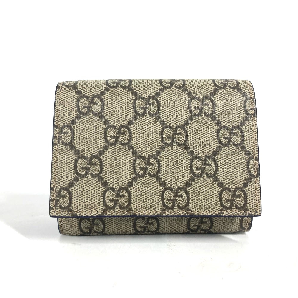 GUCCI Trifold wallet 769225 GG Supreme Canvas Beige x blue GG Supreme GG details mens Used Authentic