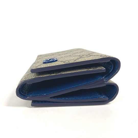 GUCCI Trifold wallet 769225 GG Supreme Canvas Beige x blue GG Supreme GG details mens Used Authentic