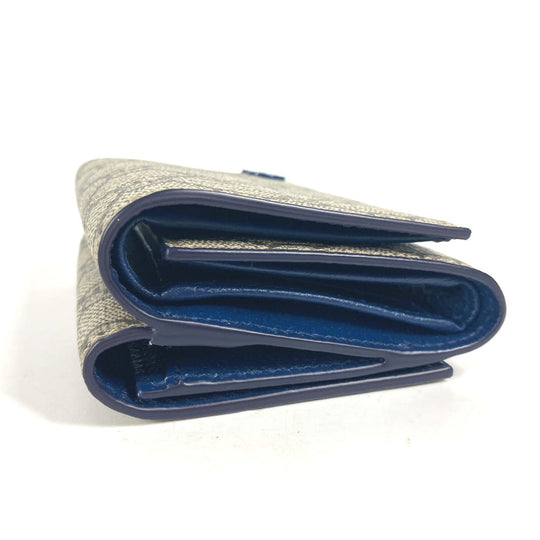 GUCCI Trifold wallet 769225 GG Supreme Canvas Beige x blue GG Supreme GG details mens Used Authentic