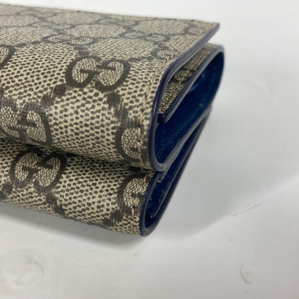 GUCCI Trifold wallet 769225 GG Supreme Canvas Beige x blue GG Supreme GG details mens Used Authentic