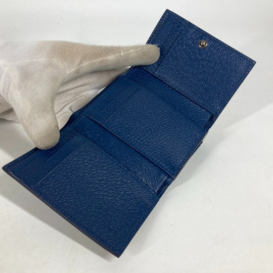 GUCCI Trifold wallet 769225 GG Supreme Canvas Beige x blue GG Supreme GG details mens Used Authentic