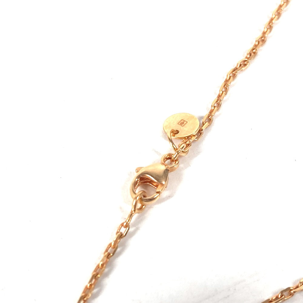 HERMES Necklace Metal, Leather Gray x Pink Gold Heart Chain Asdu Cool PM Women Used Authentic