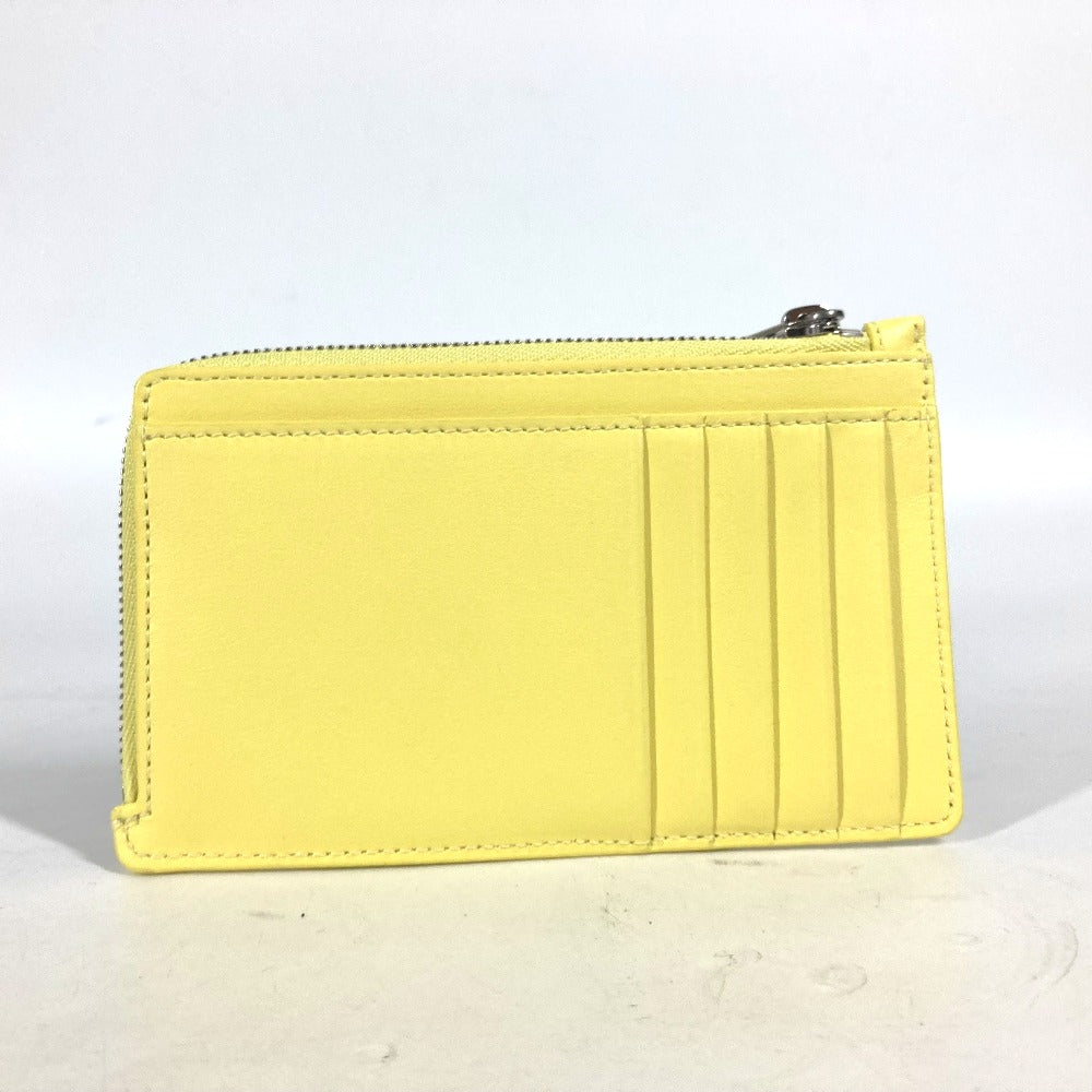 BALENCIAGA Card Case 736734 leather yellow logo ENVELOPE LONG COIN & CARD HOLDER Women Used Authentic
