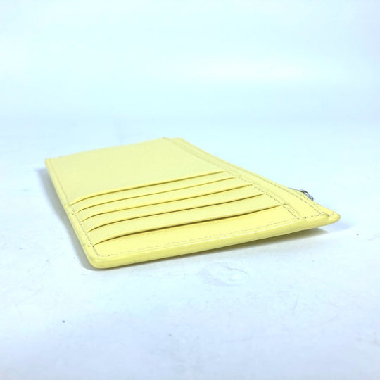 BALENCIAGA Card Case 736734 leather yellow logo ENVELOPE LONG COIN & CARD HOLDER Women Used Authentic