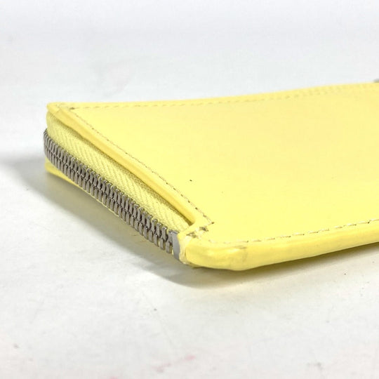 BALENCIAGA Card Case 736734 leather yellow logo ENVELOPE LONG COIN & CARD HOLDER Women Used Authentic