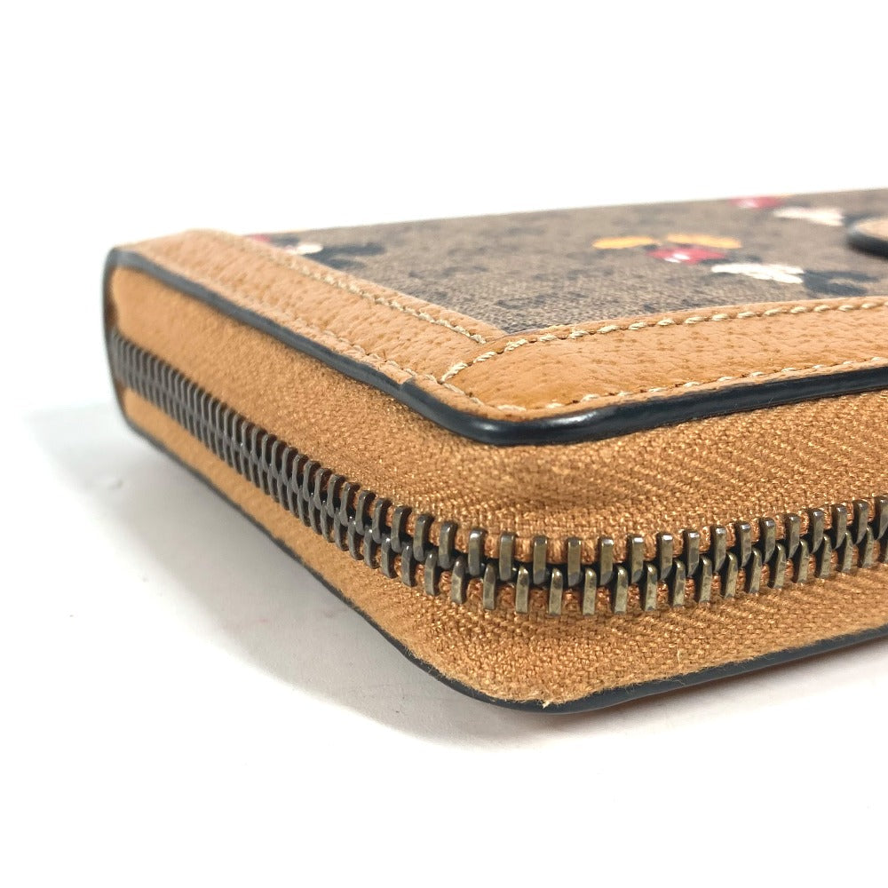 GUCCI Long Wallet Purse 602532 GG Supreme Canvas Beige x brown Mini GG Supreme DISNEY Disney collaboration Mickey Mouse Women Used Authentic