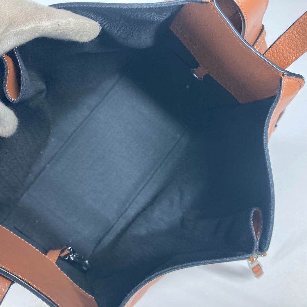 LOEWE Shoulder Bag leather Brown anagram Hammock bag small Women Used Authentic