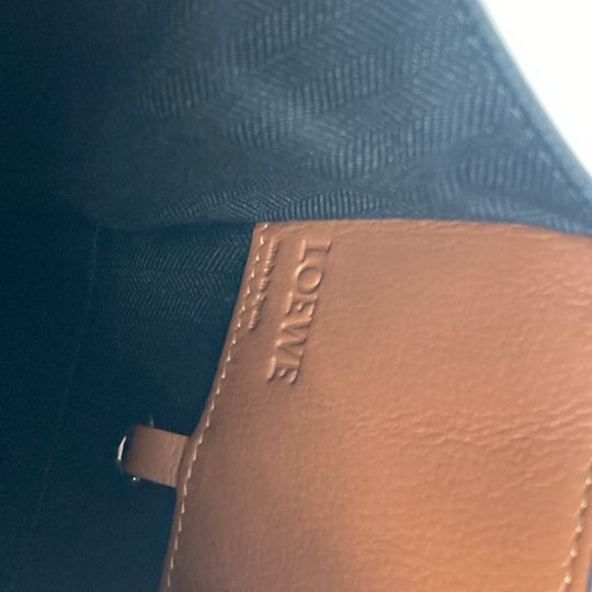 LOEWE Shoulder Bag leather Brown anagram Hammock bag small Women Used Authentic