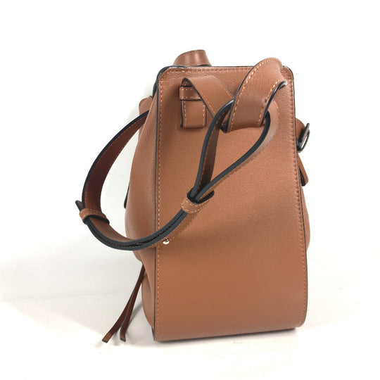 LOEWE Shoulder Bag leather Brown anagram Hammock bag small Women Used Authentic