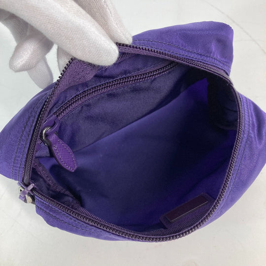 PRADA Pouch 1NA350 Nylon purple Triangle logo Women Used Authentic