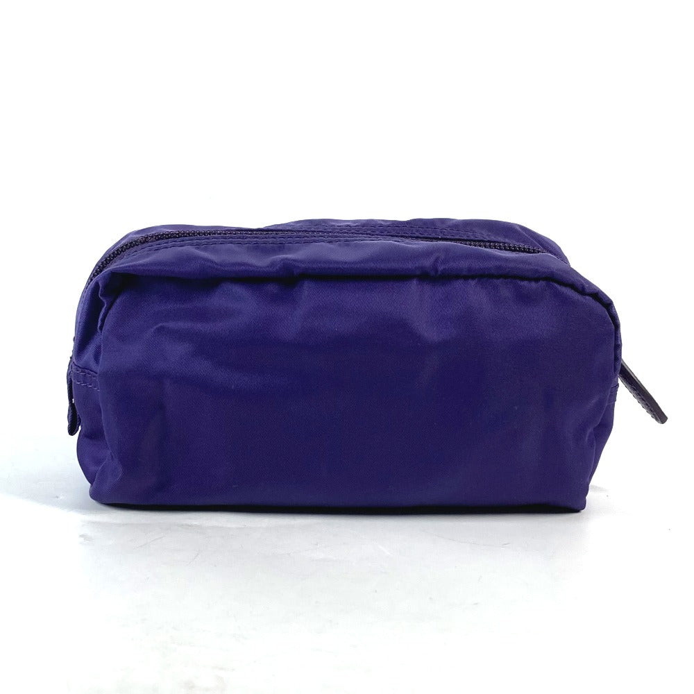 PRADA Pouch 1NA350 Nylon purple Triangle logo Women Used Authentic