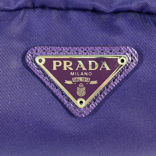 PRADA Pouch 1NA350 Nylon purple Triangle logo Women Used Authentic