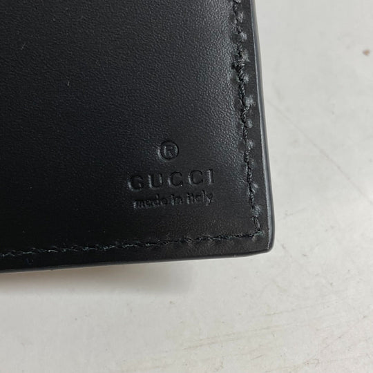 GUCCI Folded wallet 451240 GG Supreme Canvas Black x beige GG Supreme Eden mens Used Authentic