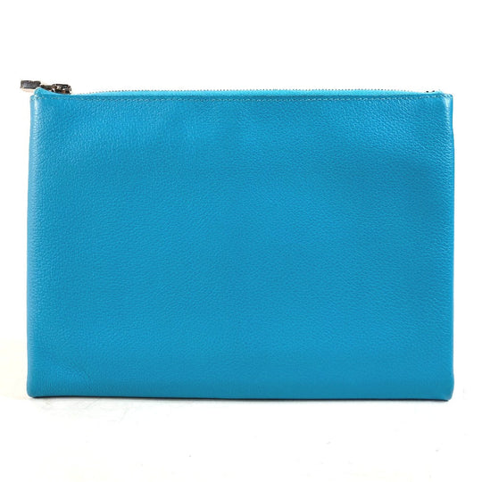 HERMES Pouch Evercolor blue flat Atto GM Women(Unisex) Used Authentic