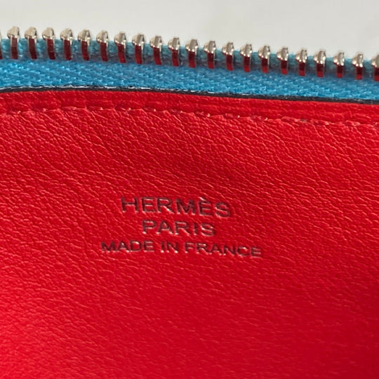 HERMES Pouch Evercolor blue flat Atto GM Women(Unisex) Used Authentic