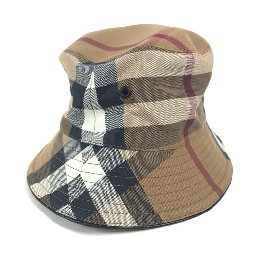 BURBERRY hat 8052981 cotton beige check Women S Used Authentic
