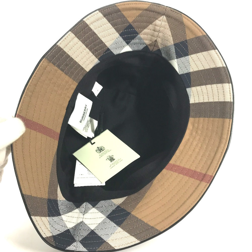 BURBERRY hat 8052981 cotton beige check Women S Used Authentic