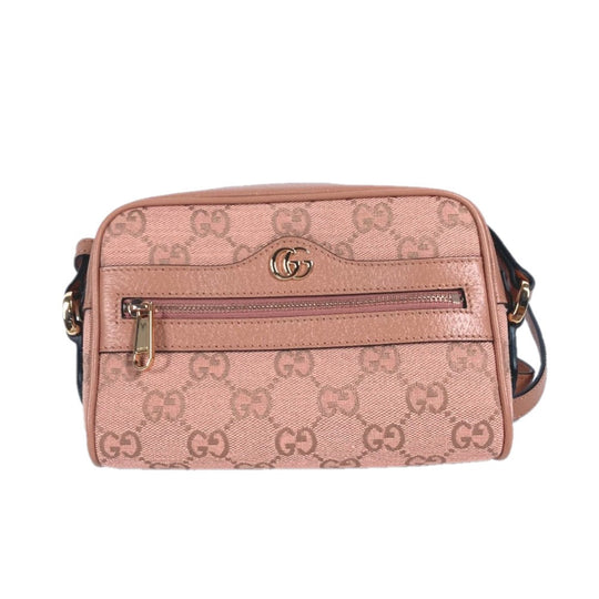 GUCCI Shoulder Bag 574493 Canvas / leather pink Crossbody GG Ophidia Women Used Authentic