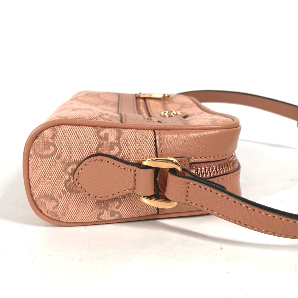 GUCCI Shoulder Bag 574493 Canvas / leather pink Crossbody GG Ophidia Women Used Authentic