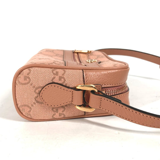 GUCCI Shoulder Bag 574493 Canvas / leather pink Crossbody GG Ophidia Women Used Authentic
