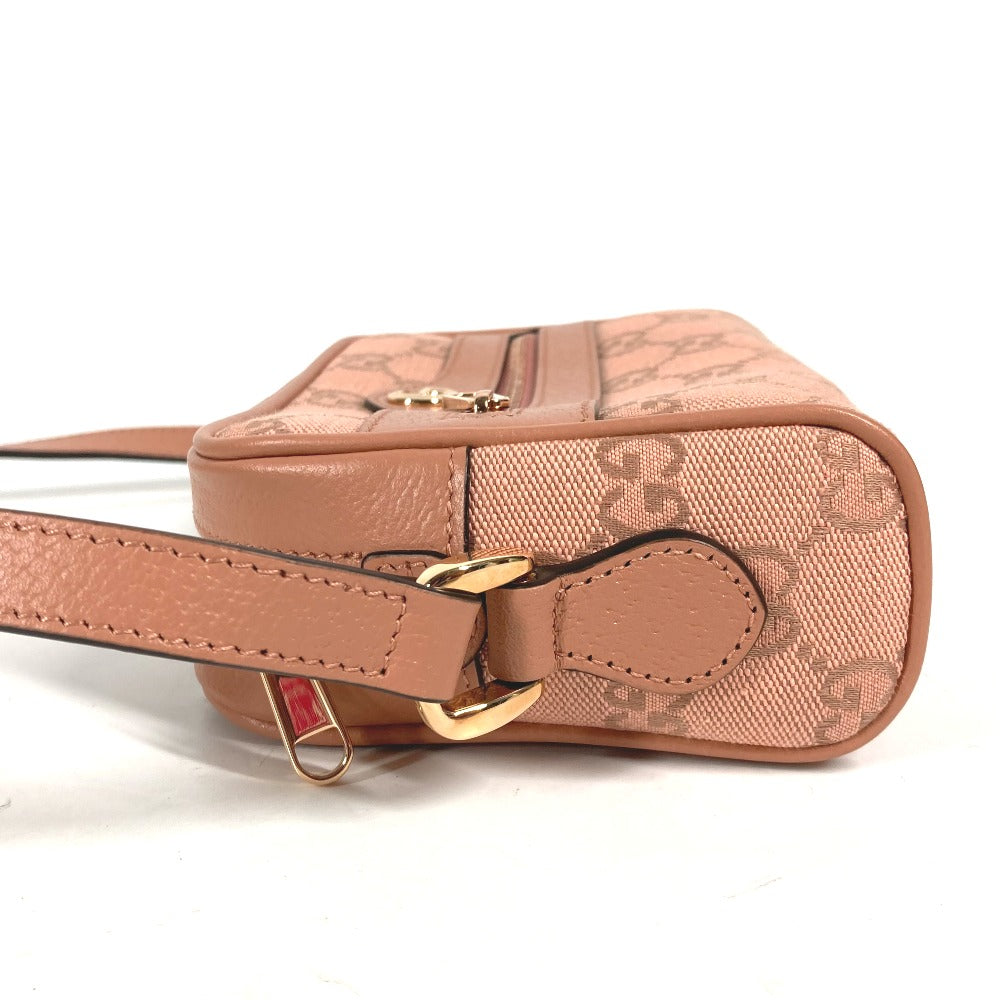 GUCCI Shoulder Bag 574493 Canvas / leather pink Crossbody GG Ophidia Women Used Authentic