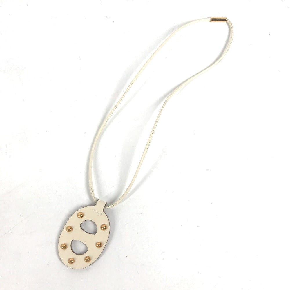 HERMES Necklace Swift white Accessories Necklace Studs Chene Dunkle PM Women Used Authentic