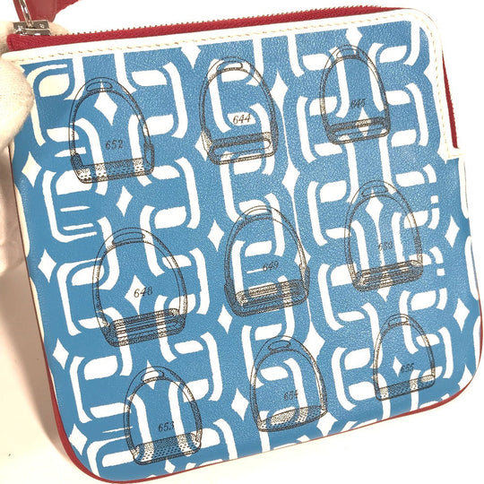 HERMES Pouch leather pink Carre pocket Women Used Authentic