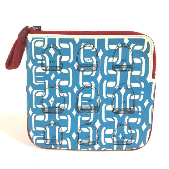 HERMES Pouch leather pink Carre pocket Women Used Authentic