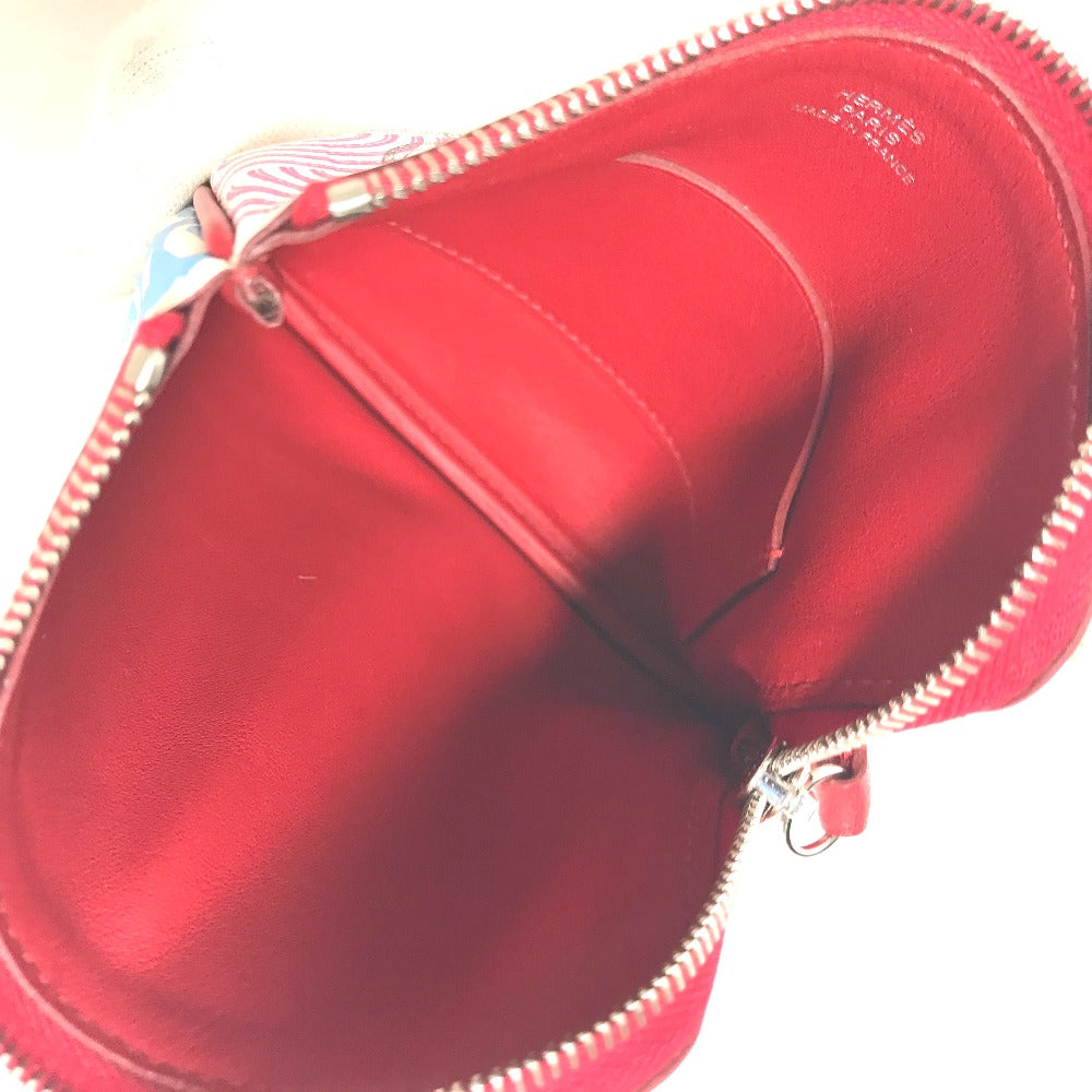 HERMES Pouch leather pink Carre pocket Women Used Authentic