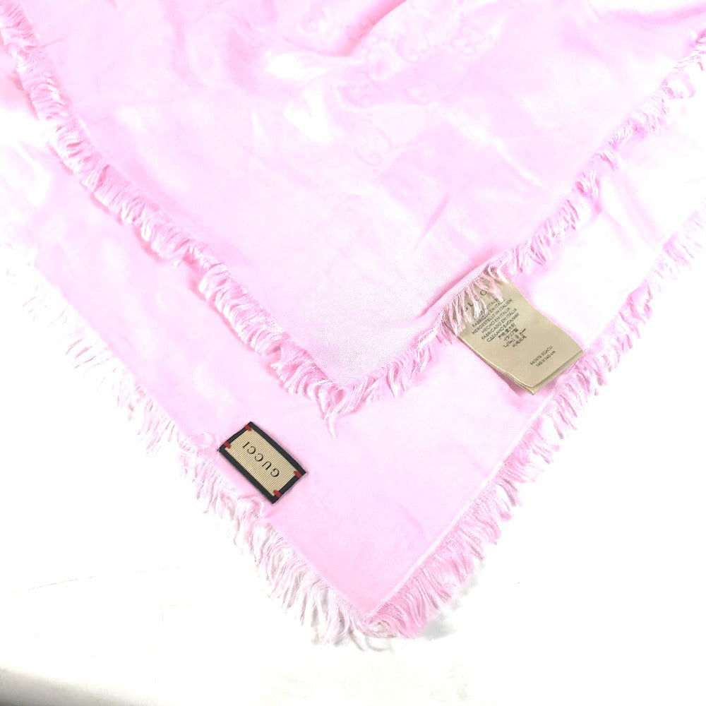 GUCCI shawl 663676  Silk, Rayon pink Floral GG logo Flora Women Used Authentic