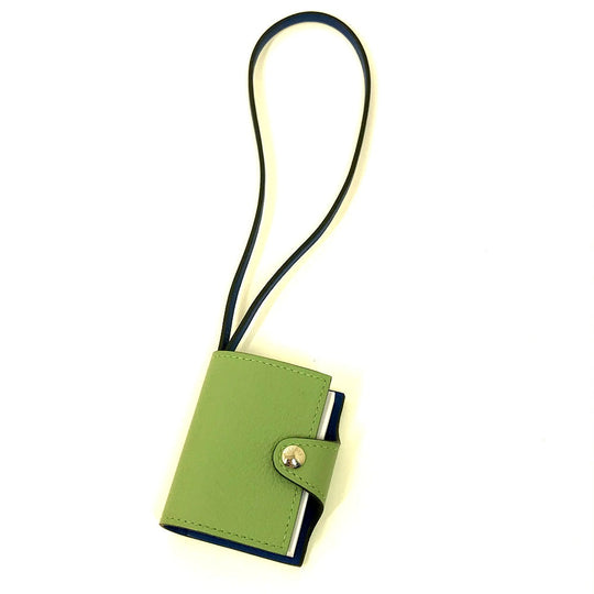 HERMES charm Evercalf, Swift green Bicolor Charm Ulysse Nano Women Used Authentic
