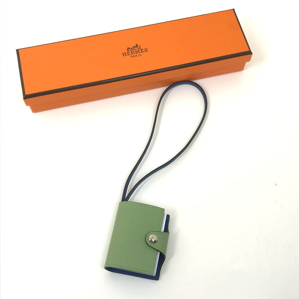 HERMES charm Evercalf, Swift green Bicolor Charm Ulysse Nano Women Used Authentic