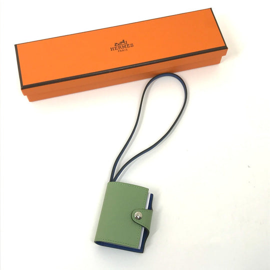 HERMES charm Evercalf, Swift green Bicolor Charm Ulysse Nano Women Used Authentic